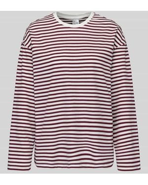 Pieces Regular Fit Langarmshirt aus Baumwoll-Mix Modell 'ADIE' - Rot