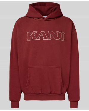 Karlkani Regular Fit Hoodie mit Logo-Stitching Modell 'Retro' - Rot