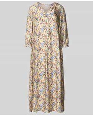 Rich & Royal Midi-jurk Met V-hals - Naturel