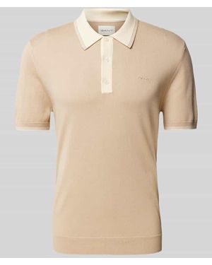 GANT Slim Fit Poloshirt Mit Label-Stitching - Natur