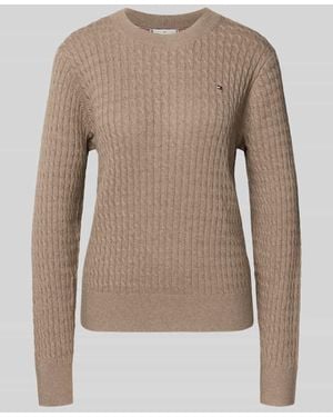 Tommy Hilfiger Regular Fit Pullover aus reiner Baumwolle - Natur