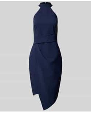 Lipsy Knielange Cocktailjurk Met Halter - Blauw