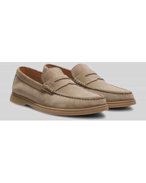 BOSS Loafer aus Rindvelours - Braun