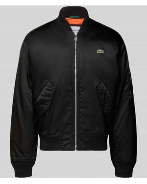 Lacoste Regular Fit Bomberjacke aus Satin - Schwarz