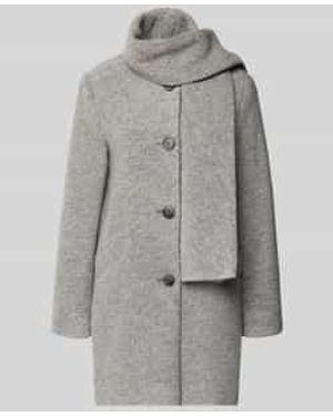Fuchs & Schmitt Lange Jas Met Wol En Sjaaldetail - Grijs