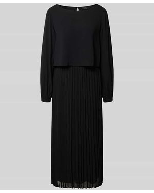 S.oliver A-Linien Freizeitkleid mit langem Arm - Schwarz