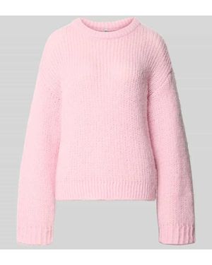 Pieces Relaxed Fit Pullover im Chunky Knit Look Modell 'DORTHEA' - Pink