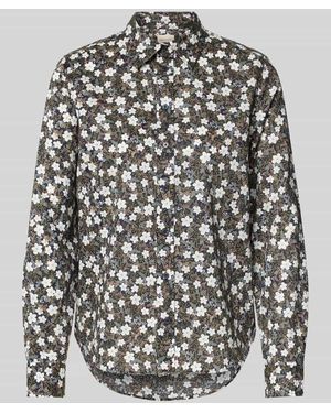 GANT Regular Fit Hemdbluse aus reiner Baumwolle mit Kellerfalte - Grau