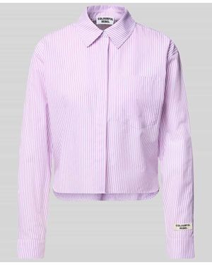 Colourful Rebel Boxy Fit Bluse mit Brusttasche Modell 'Aliya' - Pink