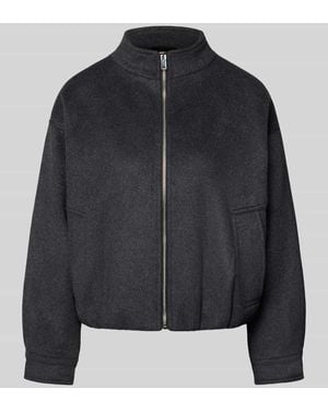 Neo Noir Regular Fit Bomberjacke aus Woll-Mix Modell 'Florine' - Schwarz