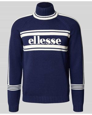 Ellesse Strickpullover mit Stehkragen Modell 'PELLINI' - Blau