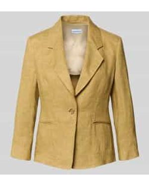 Marella Slim Fit Linnen Blazer Met Paspelzakken Model 'Cardato' - Metallic
