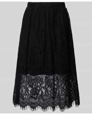 Lolly's Laundry Midirok Met Elastische Band, Model 'Ever' - Zwart