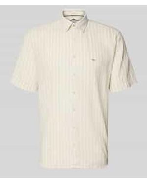 Fynch-Hatton Regular Fit Vrijetijdsoverhemd Met Button-Downkraag - Naturel