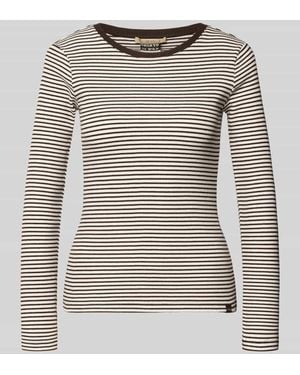 Smith & Soul Longsleeve in Ripp-Optik mit Rundhalsausschnitt - Grau
