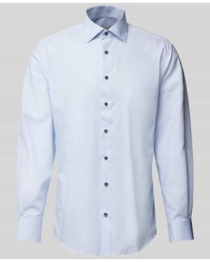 Eterna Modern Fit Business-Hemd Mit Kentkragen - Blau