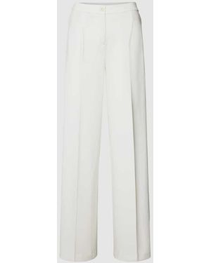 Marc Cain High Waist Stoffhose aus Viskose-Mix mit Bundfalte - Weiß