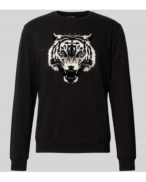 Antony Morato Regular Fit Sweatshirt mit Animal-Print - Schwarz