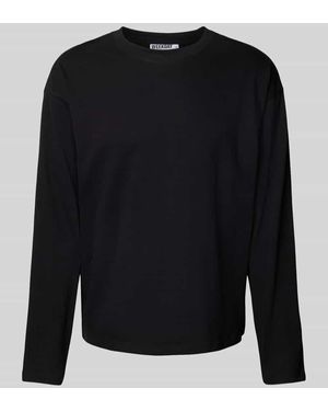 Weekday Longsleeve mit geripptem Rundhalsausschnitt - Blau