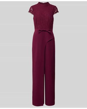 Adrianna Papell Regular Fit Jumpsuit mit Zierschleife - Lila