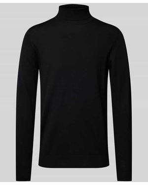 Profuomo Strickpullover mit gerippten Abschlüssen - Schwarz