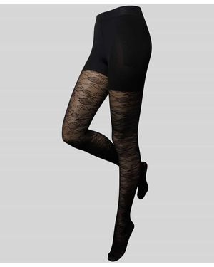 Magic Bodyfashion Strumpfhose in semitransparentem Design - Schwarz