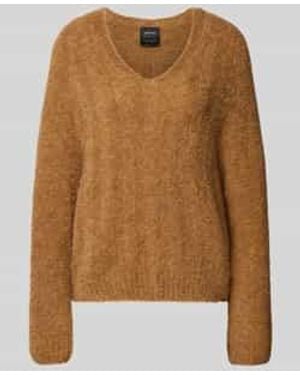 Marc Cain Gebreide Pullover Met V-Hals - Bruin