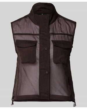 Monari Weste in semitransparentem Design - Braun