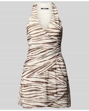 Gina Tricot Minikleid in Wickel-Optik - Natur