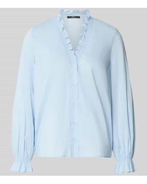 Zero Regular Fit Bluse mit V-Ausschnitt - Blau
