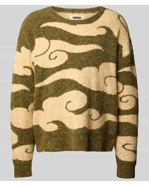 Woodbird Strickpullover mit gerippten Abschlüssen Modell 'Kurt' - Mettallic