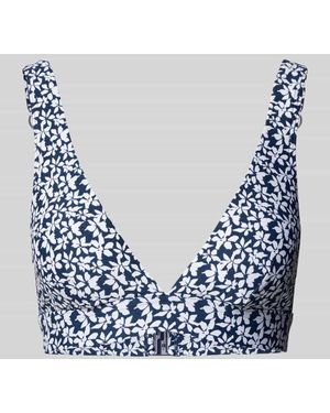 Esprit Bikini-Oberteil Mit Floralem Allover-Print Modell 'Calusa' - Blau