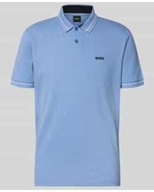 BOSS Regular Fit Poloshirt Van Katoenmix Model 'Pl_Member' - Blauw
