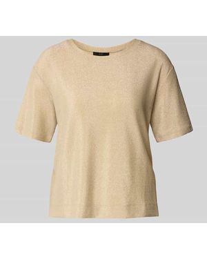 Ouí T-Shirt mit geripptem Rundhalsausschnitt - Natur