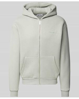 Review Sweatjacke Mit Label-Print - Grau