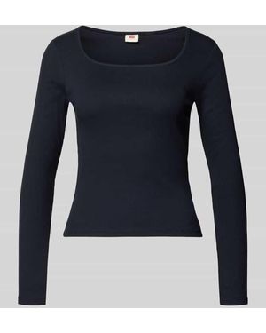 Levi's Slim Fit Langarmshirt aus Baumwoll-Mix - Blau