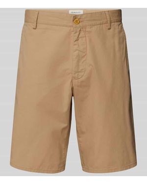 GANT Relaxed Fit Shorts mit Gürtelfalten - Natur