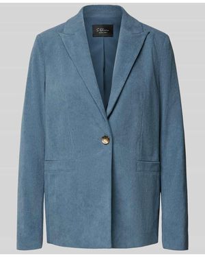 S.oliver Regular Fit Longblazer mit Cordstruktur - Blau
