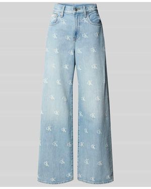 Calvin Klein Wide Leg Jeans im 5-Pocket-Design - Blau