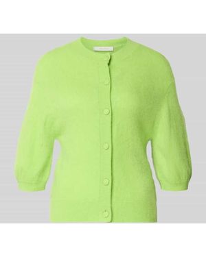 Herzen's Strickjacke aus Kaschmir-Baumwoll-Mix mit 1/2-Arm - Grün