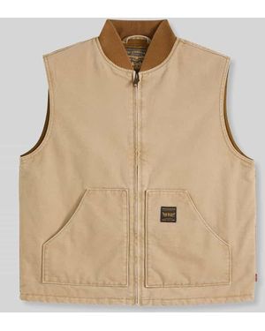 Levi's Regular Fit Outdoor-Weste aus reiner Baumwolle mit aufgesetzten Taschen - Natur