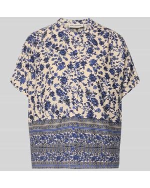 Lolly's Laundry Relaxed Fit Bluse aus Viskose im Allover-Look Modell 'Mya' - Grau