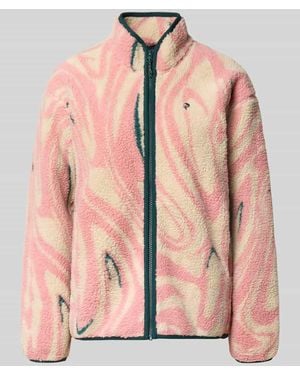 Peak Performance Fleecejacke im Allover-Look mit Stehkragen - Pink