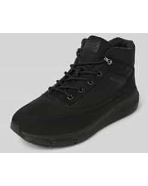 Tommy Hilfiger Leren Boots Met Labelbadge - Zwart