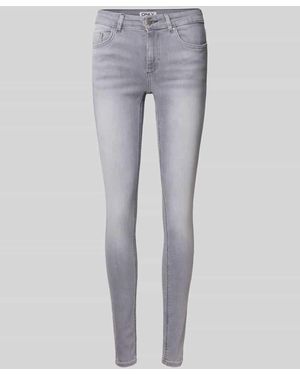ONLY Skinny Fit Jeans aus Baumwoll-Mix Modell 'BLUSH' - Grau