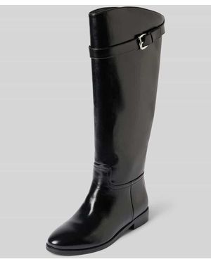 Bianco Stiefel mit Riemen und Dornschließe - Schwarz