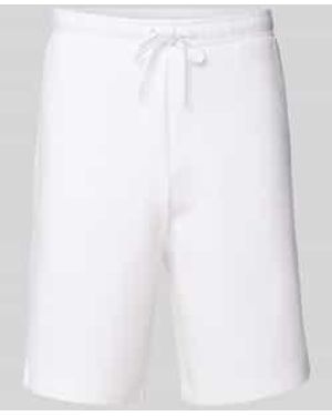 BOSS Regular Fit Sweatshorts Met Elastische Band, Model 'Headlo' - Wit