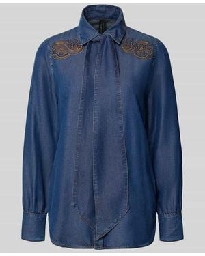 Marc Cain Jeansbluse in Denim-Optik - Blau