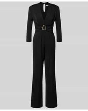 Rinascimento Regular Fit Jumpsuit Met Siergarnering - Zwart