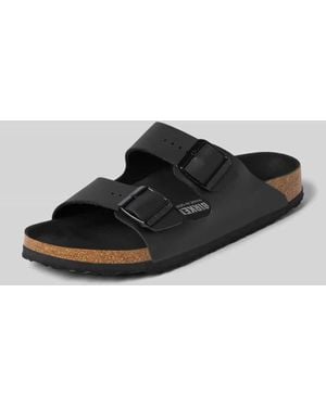 Birkenstock Slides mit Dornschließe Modell 'Arizona' - Schwarz